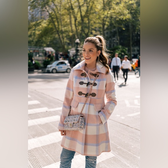 NWOT Gal Meets Glam Annelise Plaid Wool Coat Medium - Picture 3 of 10